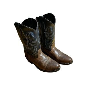 Cody James Two-Tone Embroidered Western Boot Boys Size 5D Style 41477 Brown
